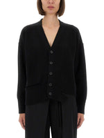 Black Solid V Neck Cardigan 1