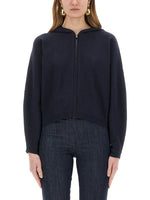 Navy Blue Knitted Hood Sweater 1