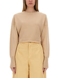 Beige Knitted Crew Neck Sweater 1