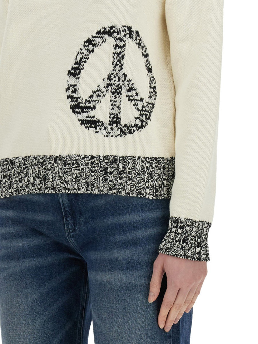 White Logo Crew Neck Sweater 3