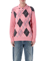Light Pink None Button Down Collar Polo 1