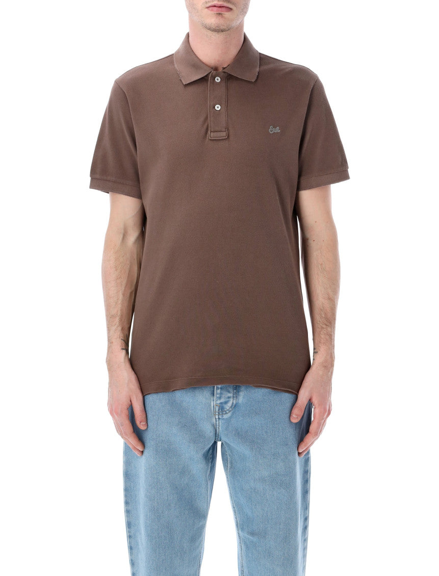 Brown Solid Shirt Collar Polo 1