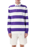 WhiteBlue Stripes Shirt Collar Polos 1