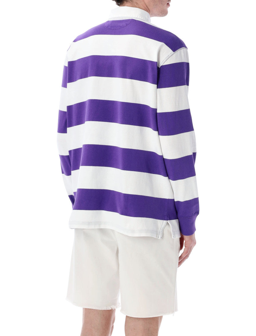 WhiteBlue Stripes Shirt Collar Polos 2