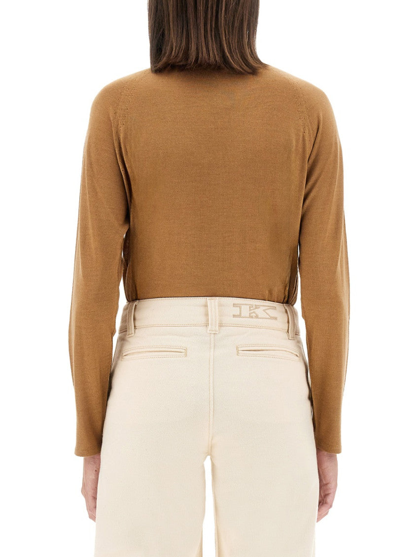 Brown Solid Turtle Neck Sweater 2