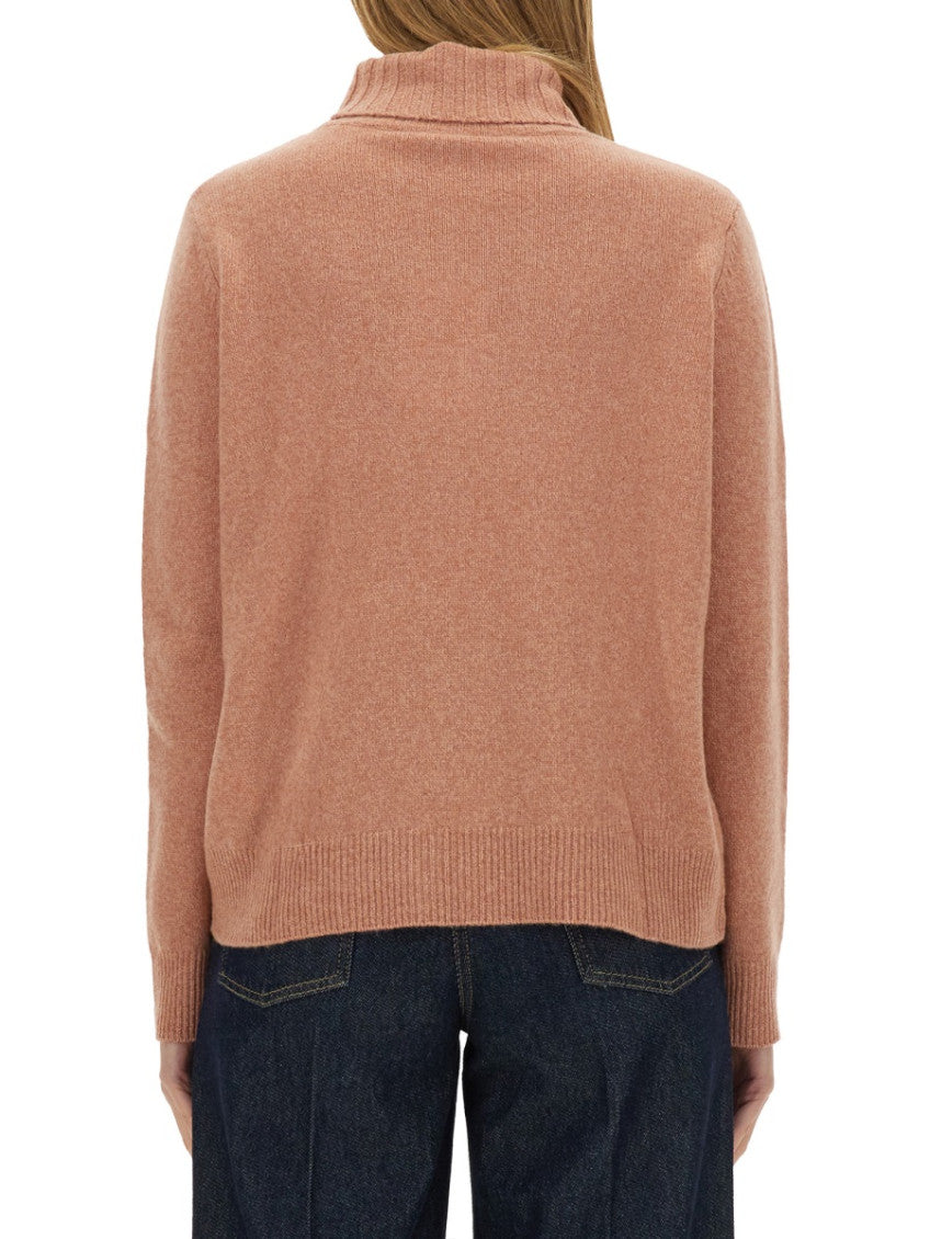 Pink Solid Turtle Neck Sweater 2