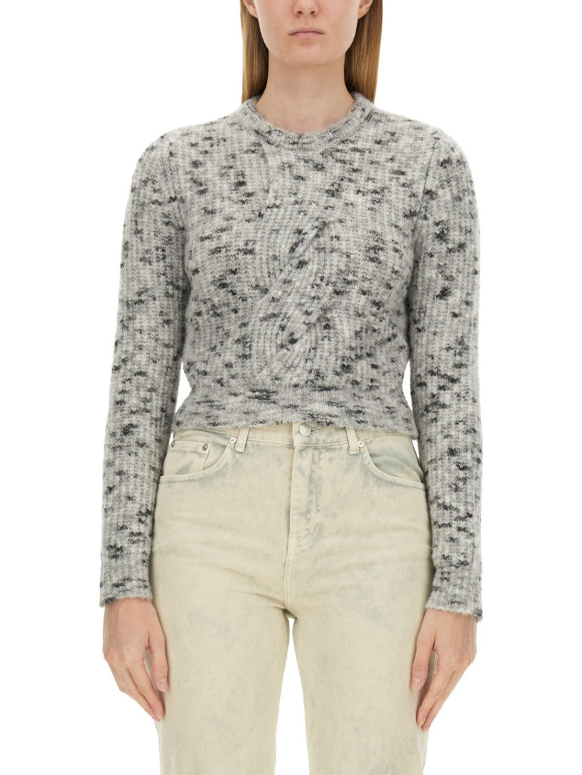 Grey Knitted Crew Neck Sweater 1