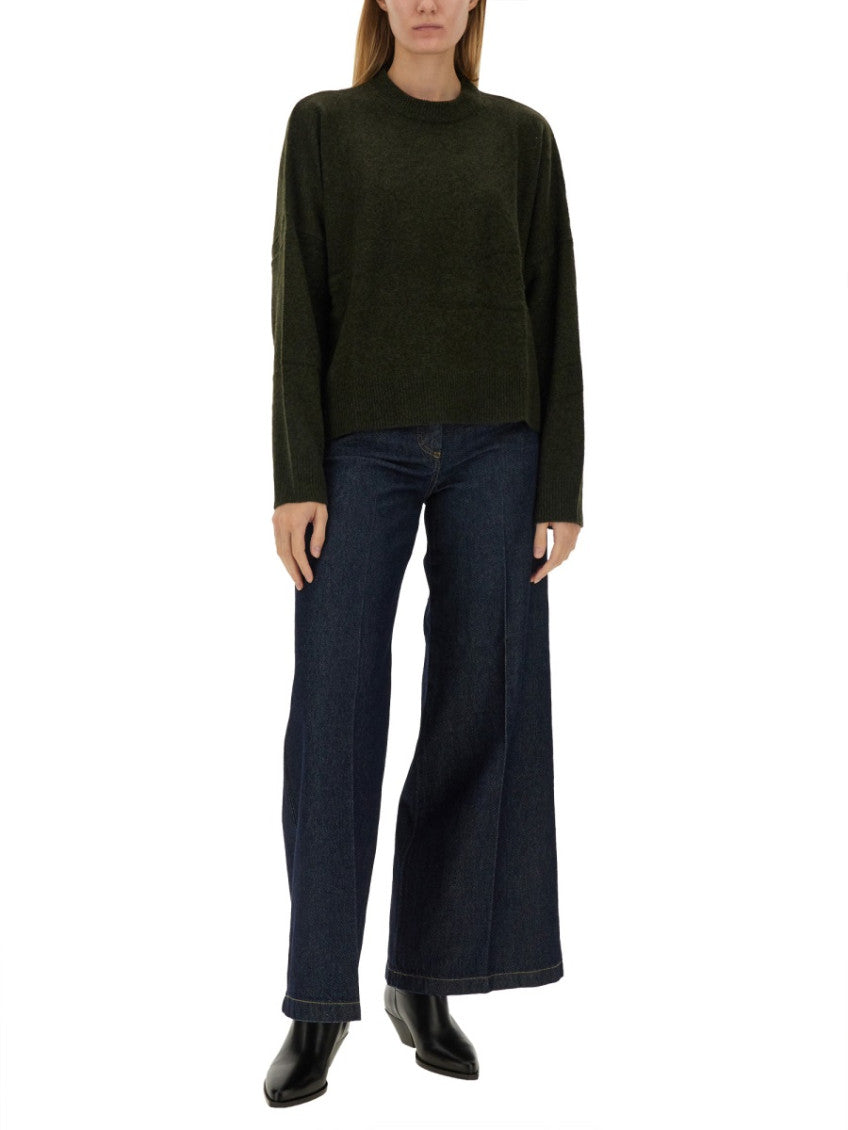 Green Solid Crew Neck Sweater 4