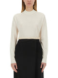 White Solid Mock Collar Sweater 1