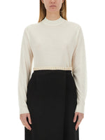 White Solid Mock Collar Sweater 1