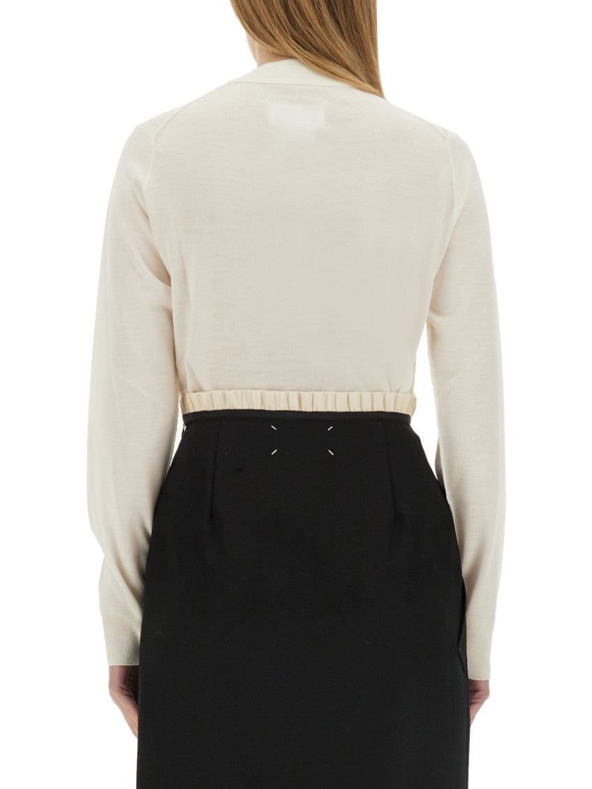 White Solid Mock Collar Sweater 2