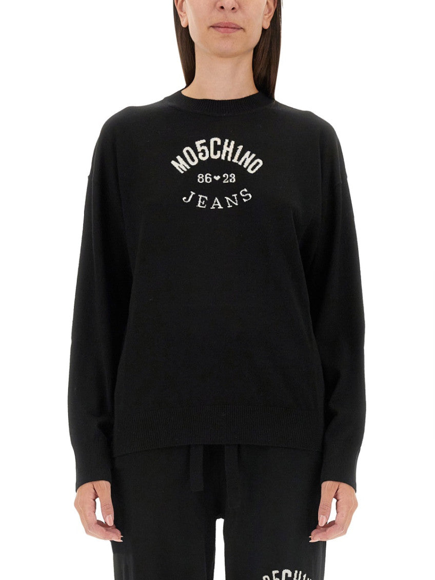 Black Logo Crew Neck Sweater 1