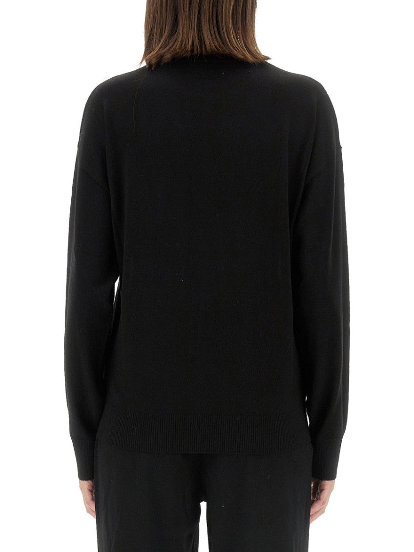 Black Logo Crew Neck Sweater 2