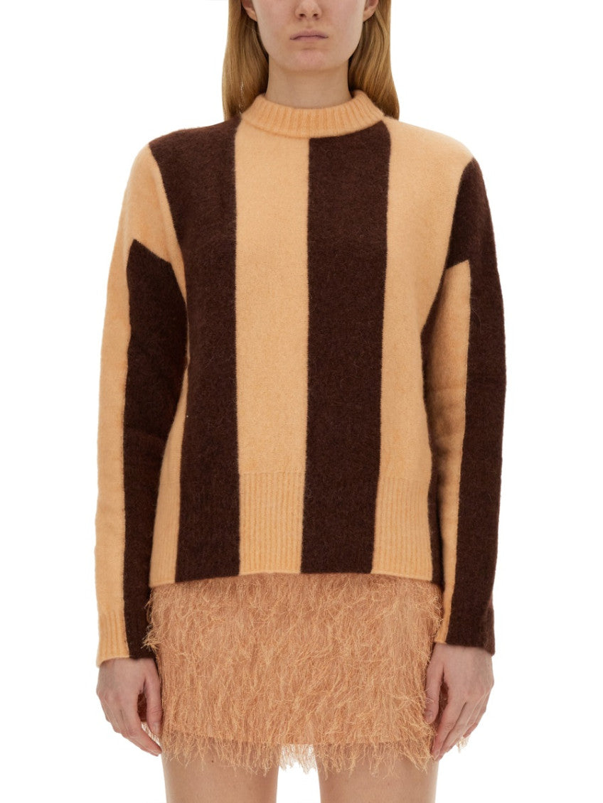 Multicolor Stripes Mock Collar Sweater 1