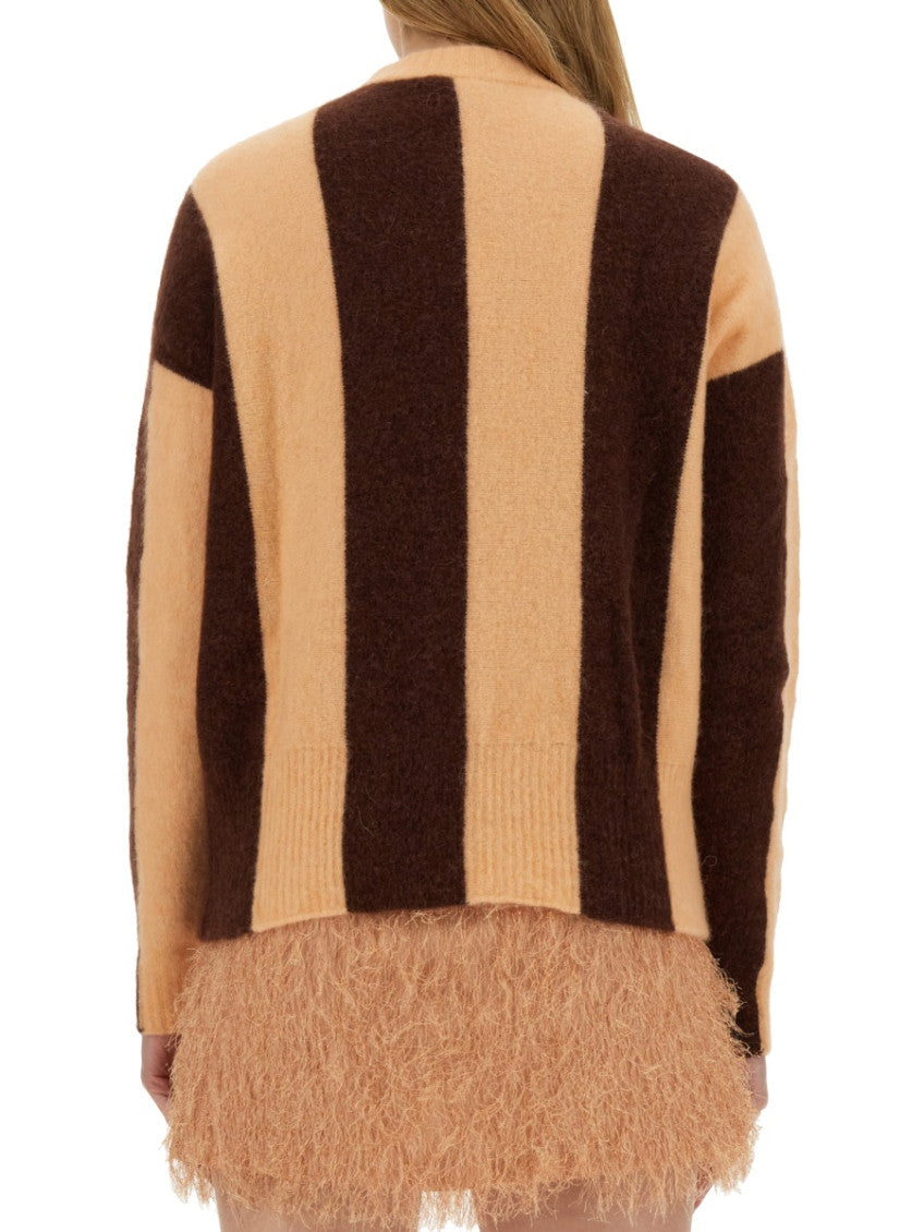 Multicolor Stripes Mock Collar Sweater 2