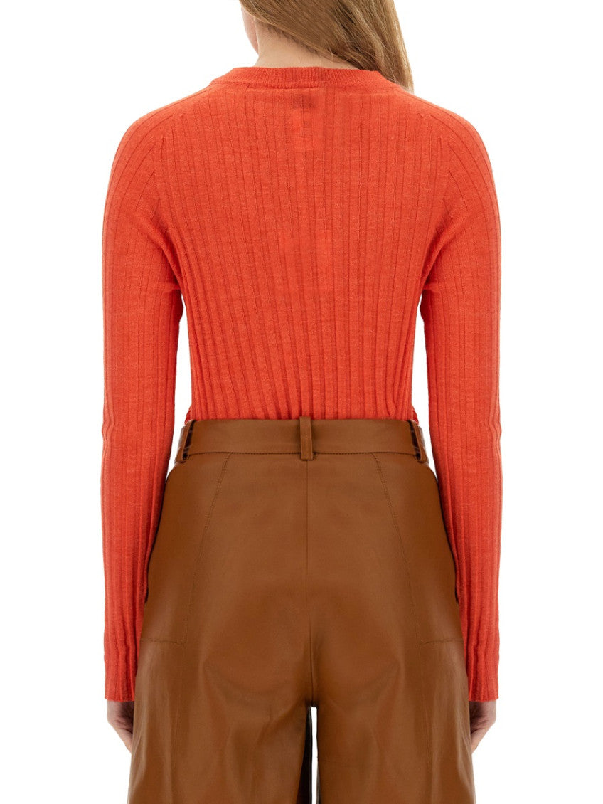 Red Knitted Crew Neck Sweater 2