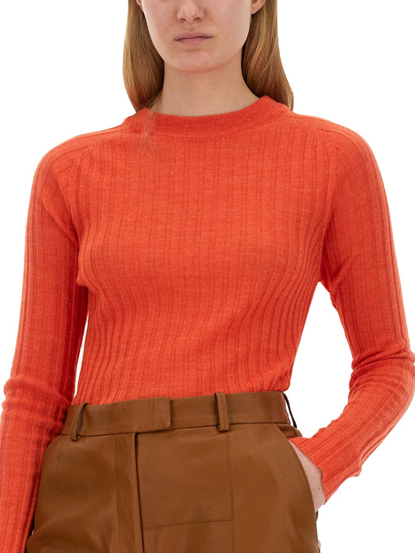 Red Knitted Crew Neck Sweater 3