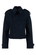 Midnight blue wool trench coat  1