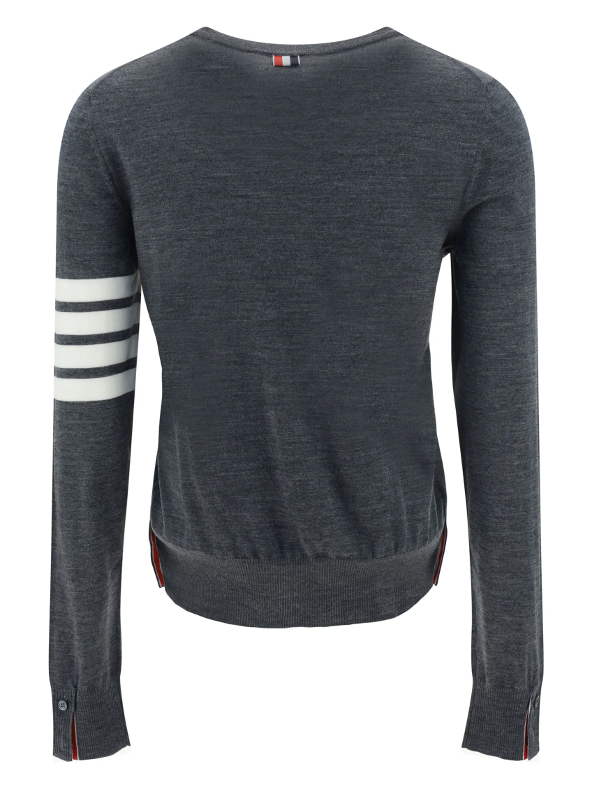 Grey 4-Bar Merino Jumper 2