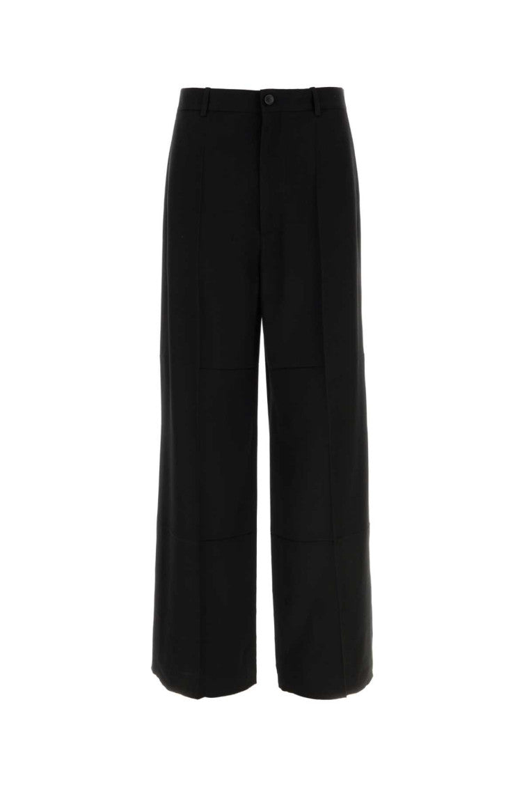 Black twill wide-leg pant 1