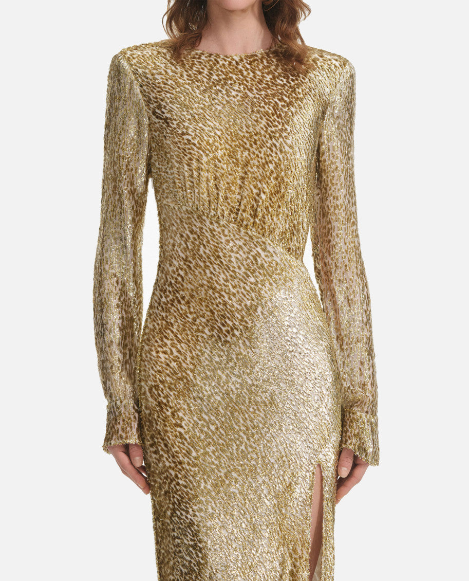 Golden Asymmetric  Maxi Dress 2