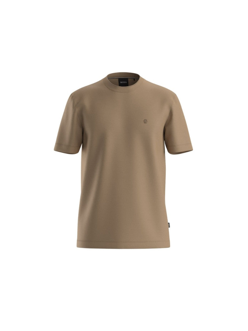 Beige Crew Neck T-Shirt 1