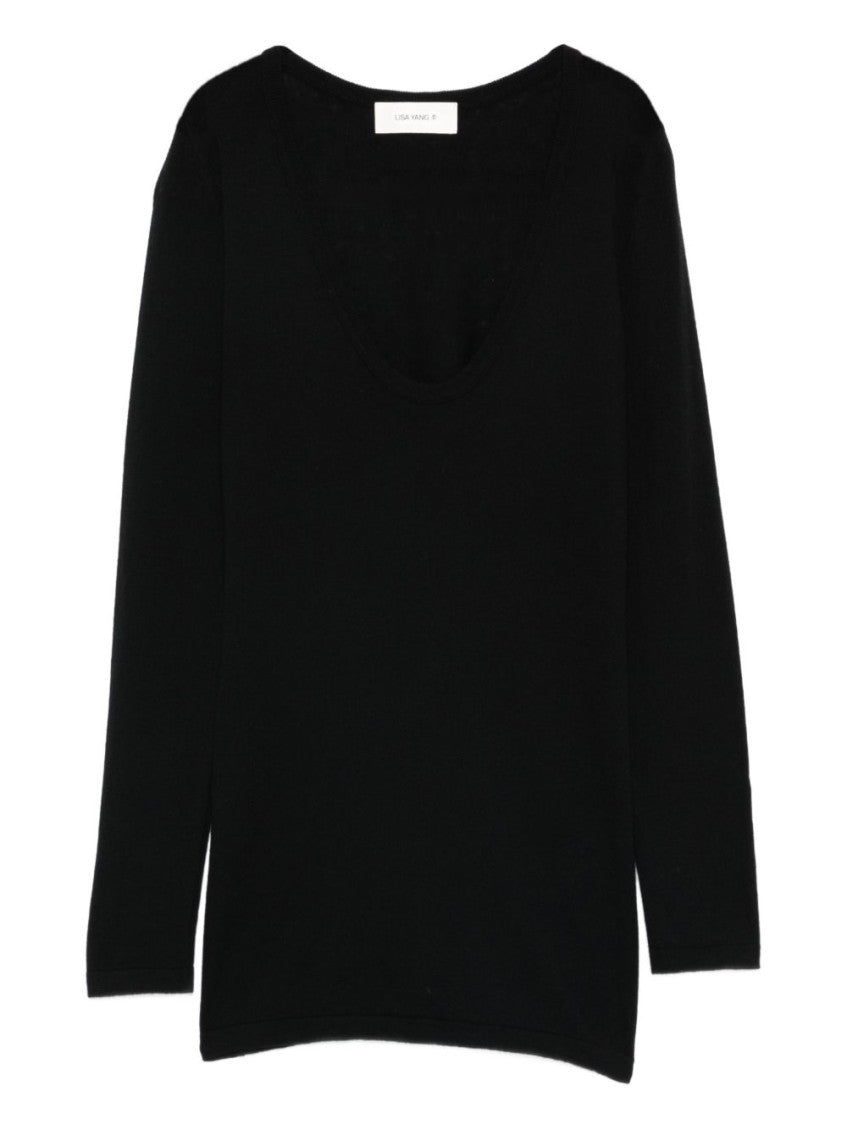 Black Scoop Neck Sweater 1