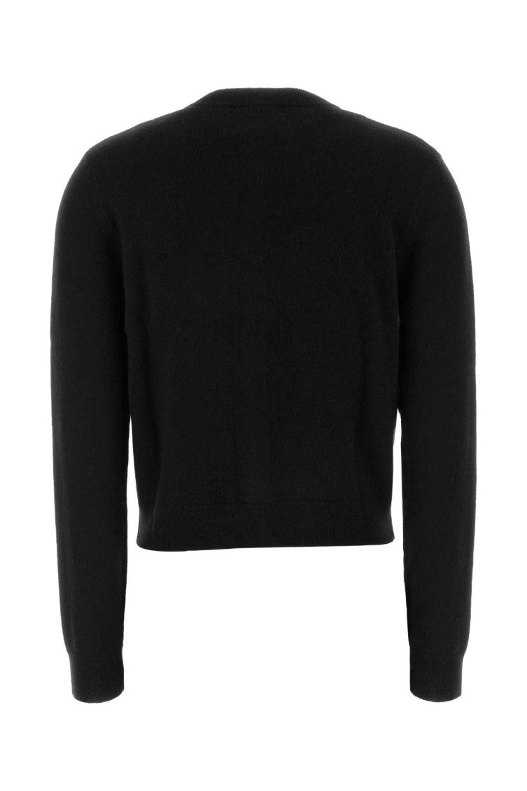 Black Round Neck Cardigan 2