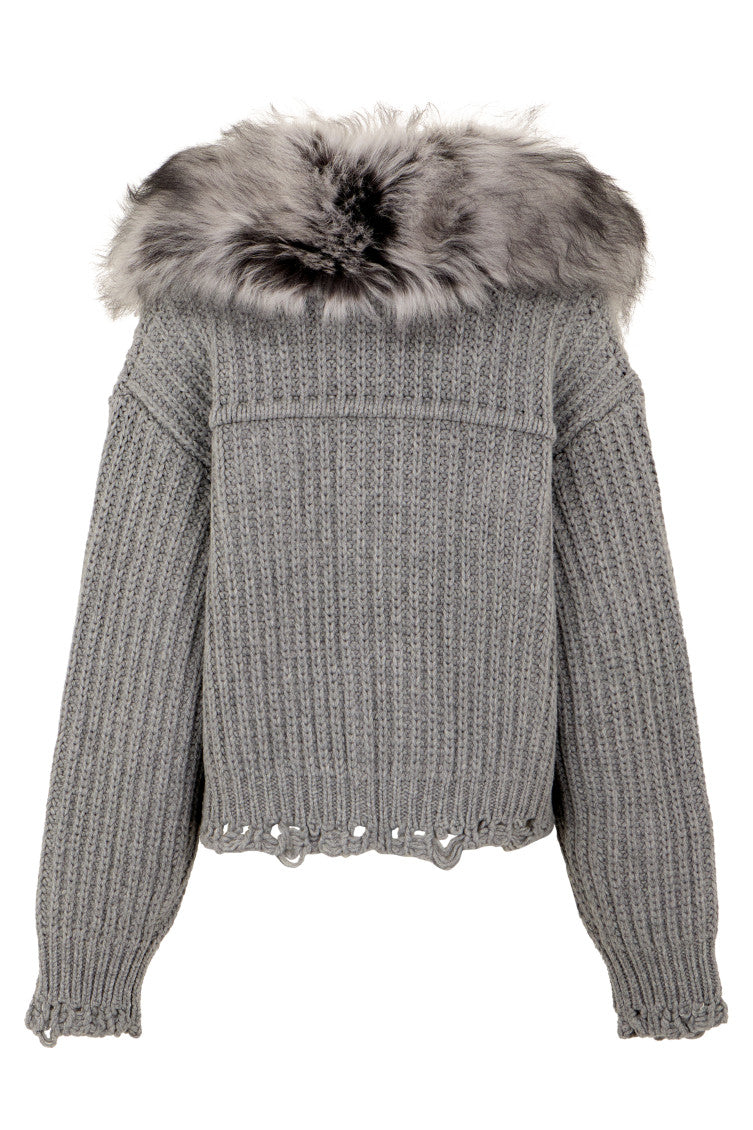 Grey Knitted Cardigan 2