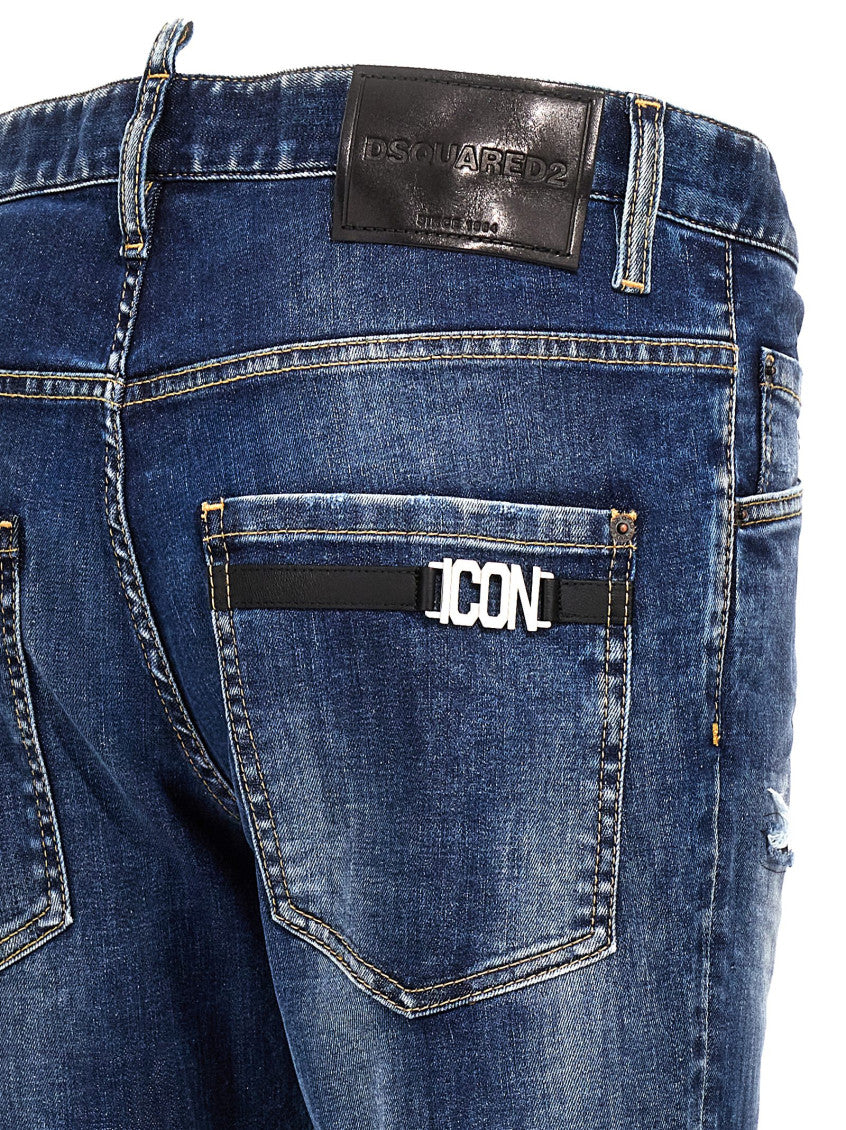 Blue Mid Rise Jeans 4