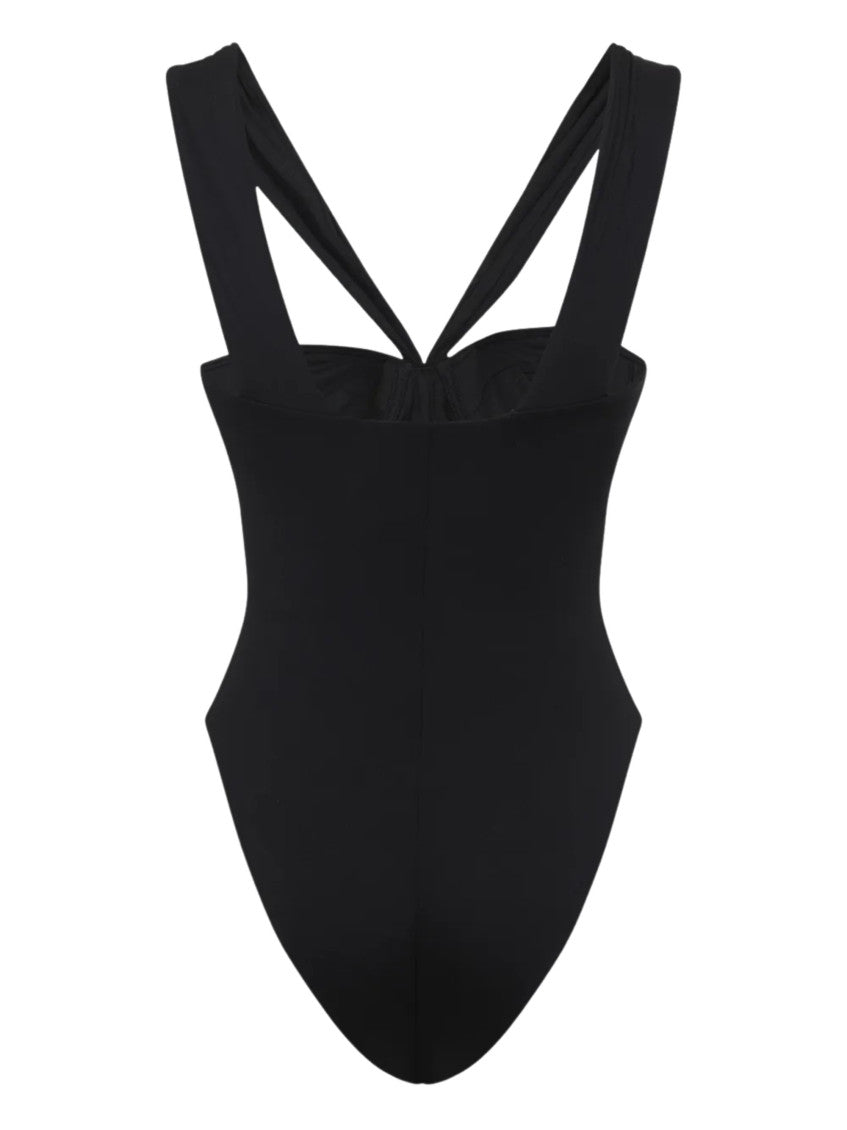 Black Solid Swimwear 2