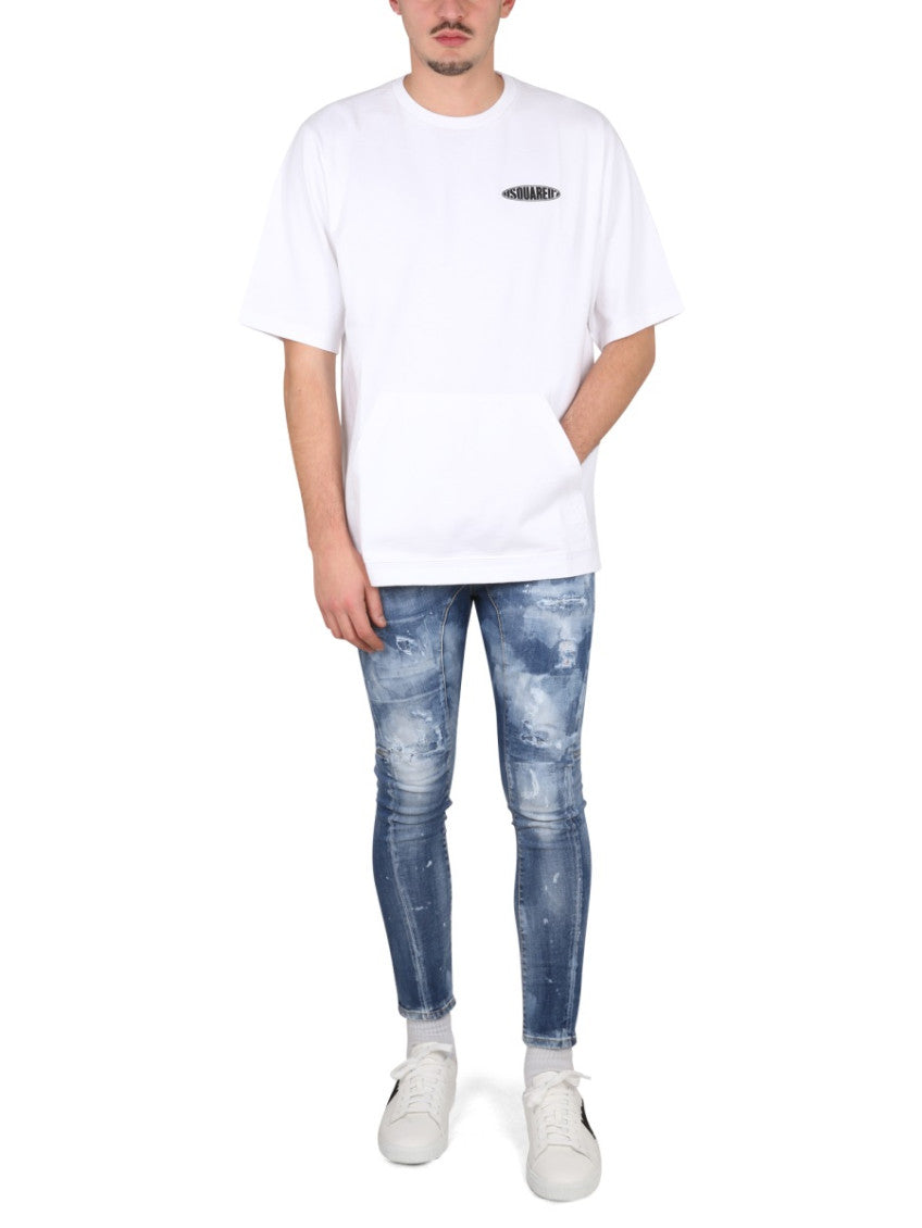 White Crew Neck T-Shirt 2
