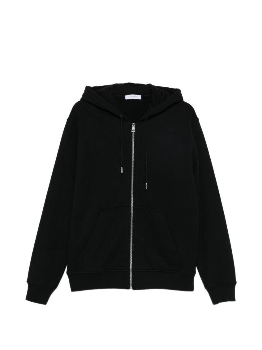 Black Solid Zip Up Hoodie 1