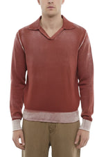 Red Shirt Collar Sweater 1