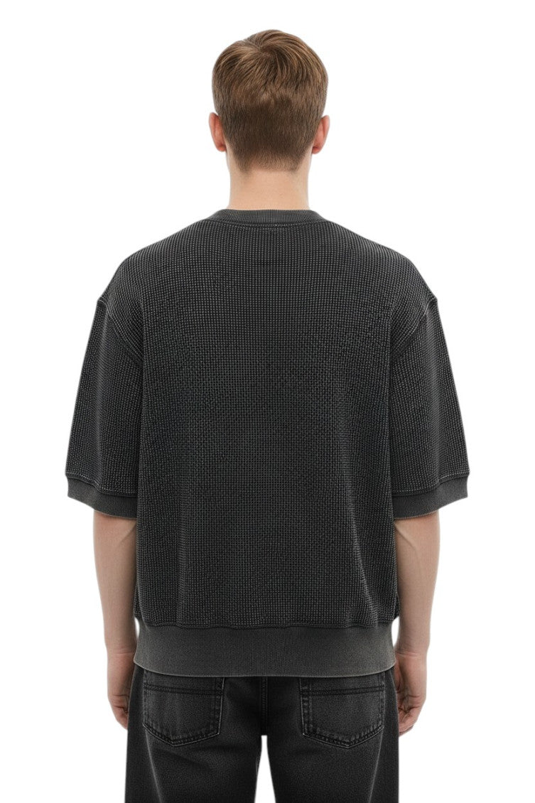 Grey Short Sleeves Sweater 2