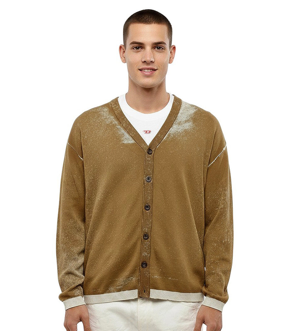 Brown V Neck Cardigan 1