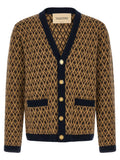 Multicolor Jacquard V Neck Cardigan 1