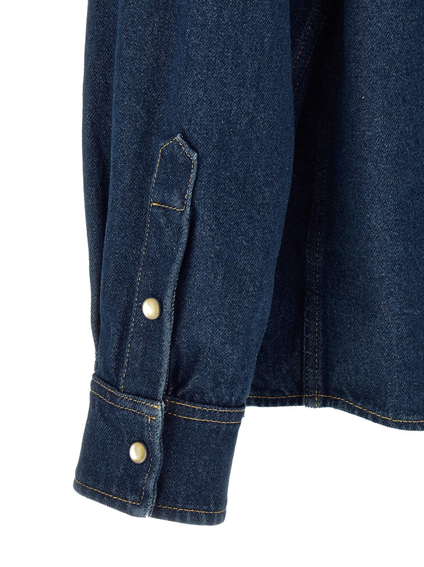 Blue Regular Denim Shirt 4