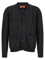 Blue Textured V Neck Cardigan 1