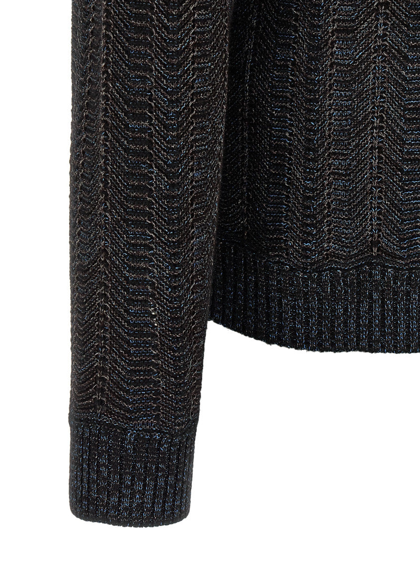 Blue Textured V Neck Cardigan 4