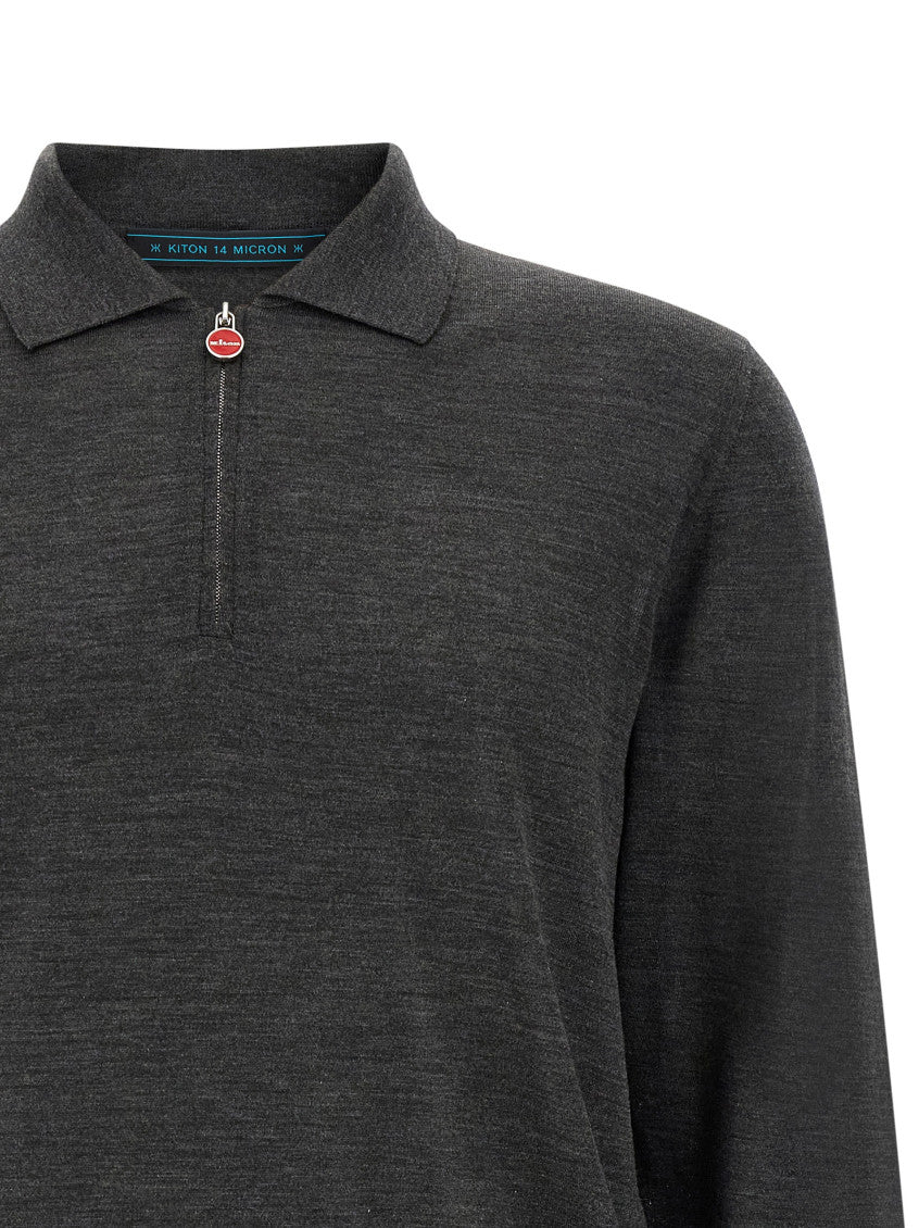 Grey Solid Shirt Collar Polo 3