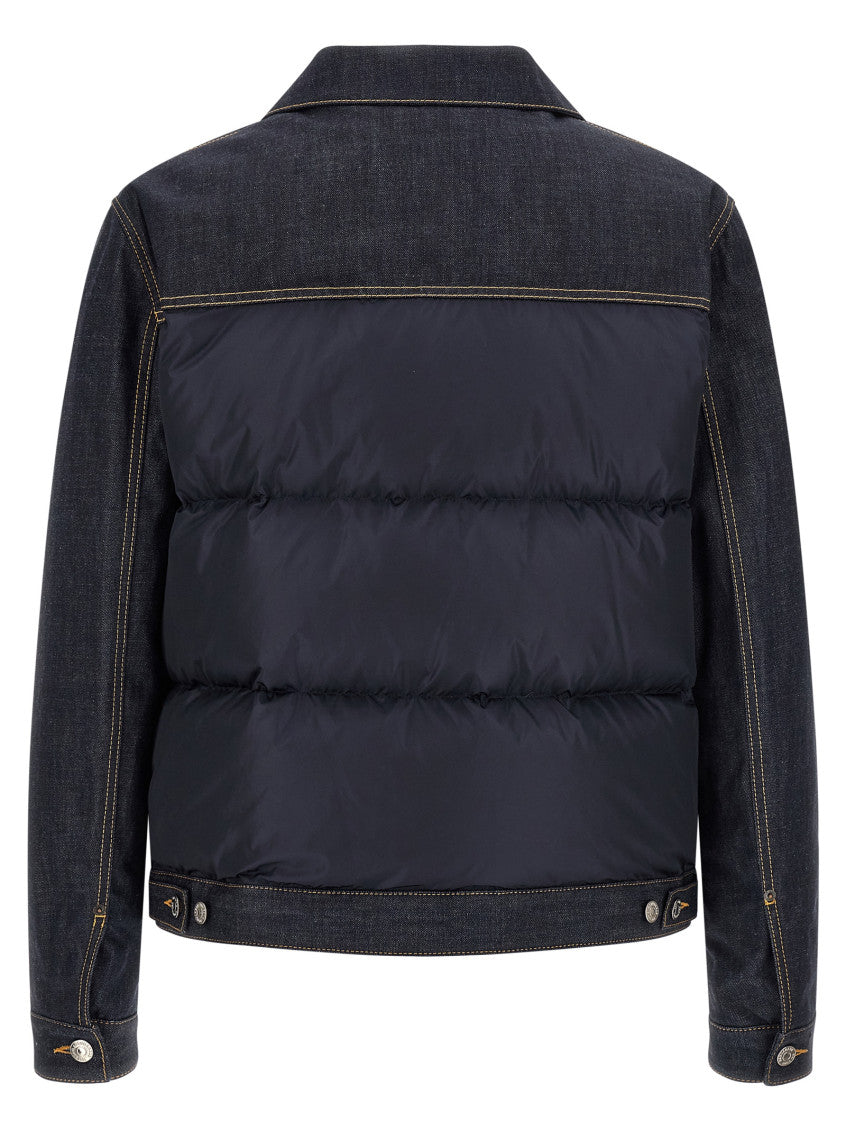 Blue Quilted Shirt Collar Jacket 2