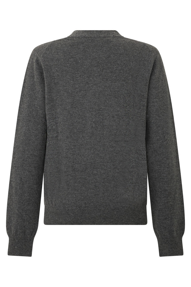 Grey V Neck Cardigan 2