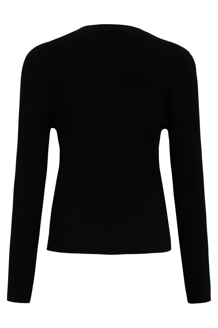 Black Crew Neck Cardigan 2