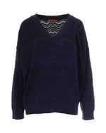 Navy Blue V Neck Sweater 1