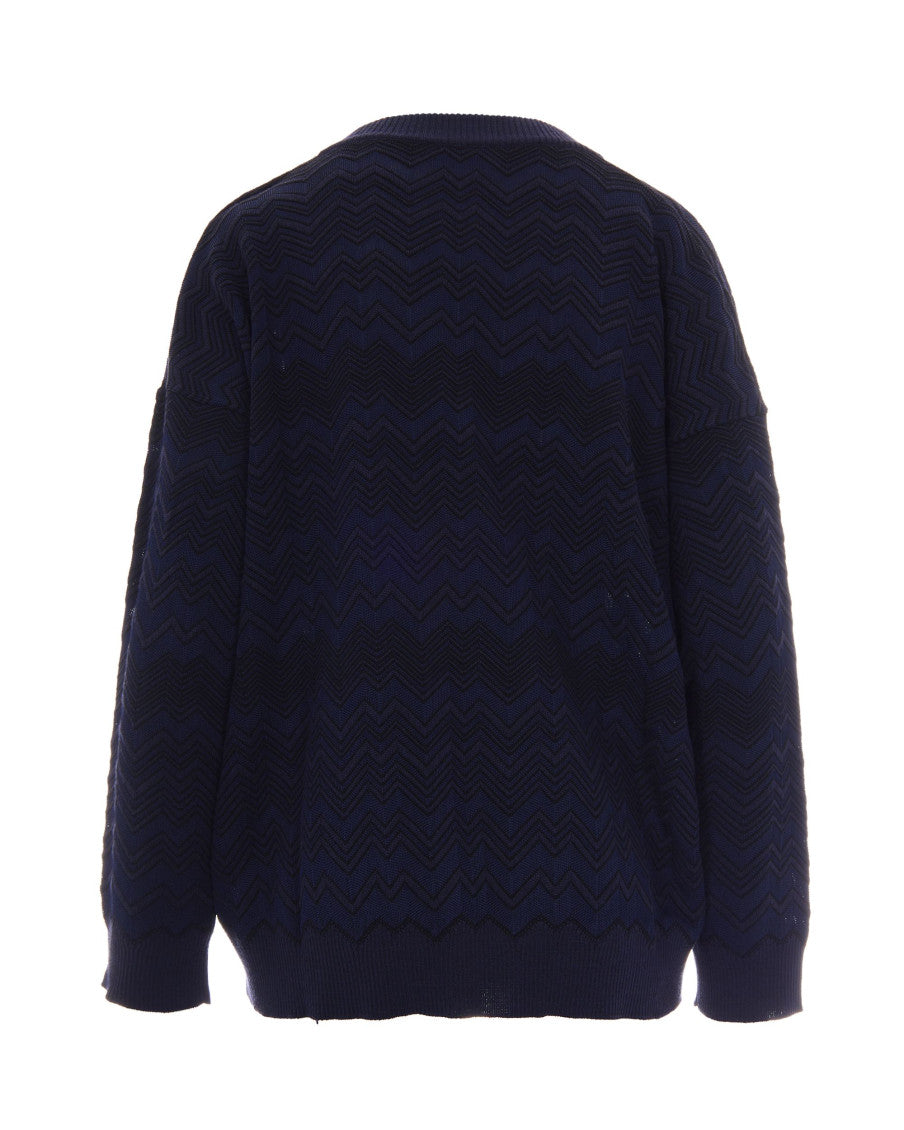 Navy Blue V Neck Sweater 2
