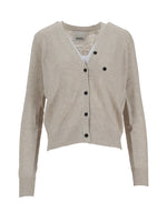 Light Beige V Neck Cardigan 1