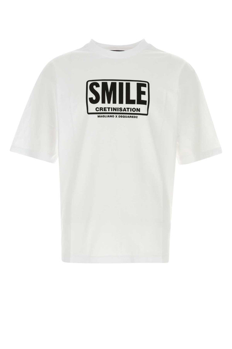 White Crewneck Printed T-Shirt 1