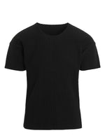 Black Crewneck Pleated T-Shirt 1