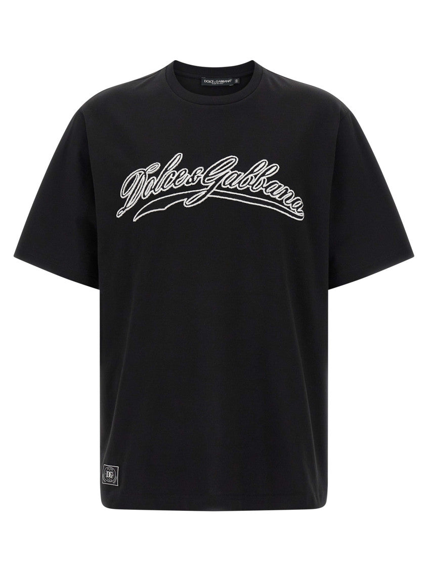 Black Logo Embroidery T-Shirt 1